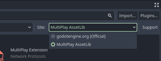 Change AssetLib&rsquo;s Site to MultiPlay AssetLib