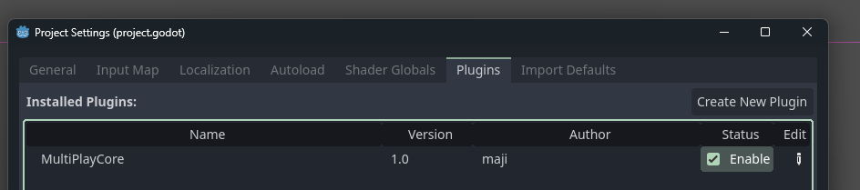 Project Settings &gt; Plugins &gt; Enable MultiPlayCore